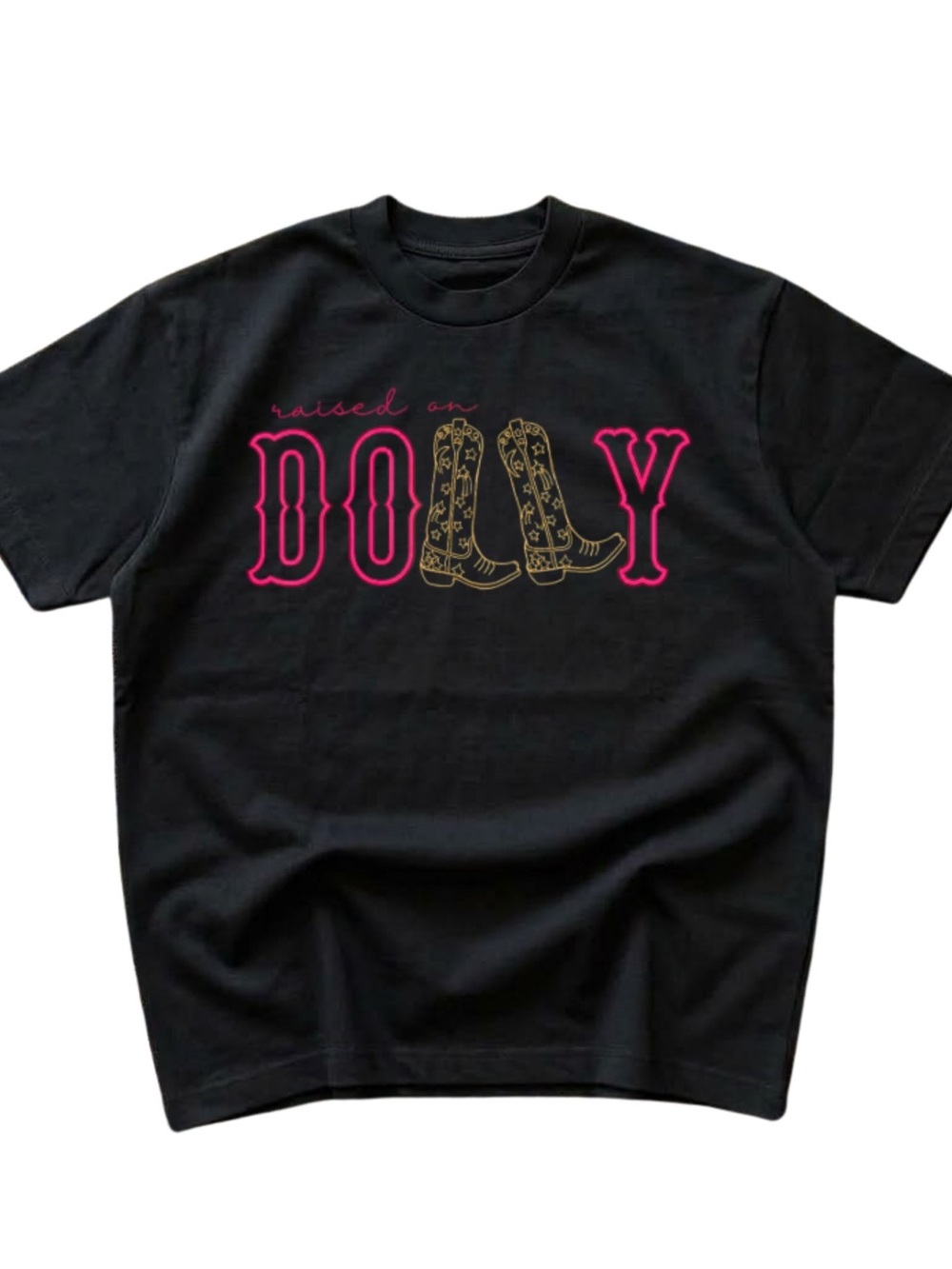 Gildan Black Tee with Pink & Gold 'DO RLY' Boot Graphic, Gift For Her, For Him